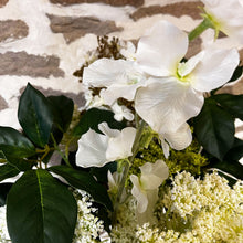 Load image into Gallery viewer, Faux Sweet Pea & Greens Arrangement
