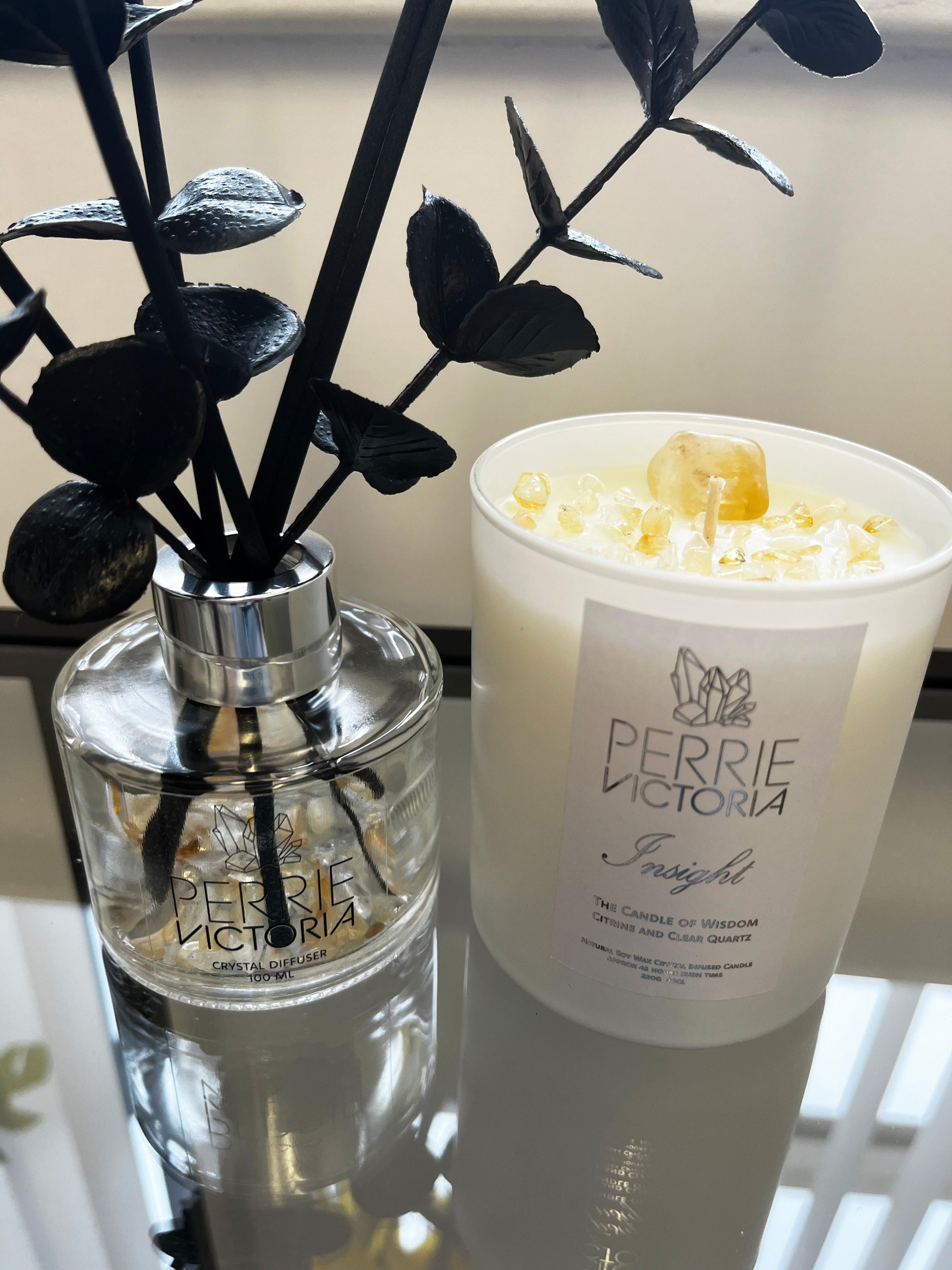 Gift Box with Crystal Infused Candle and Diffuser – Perrie Victoria